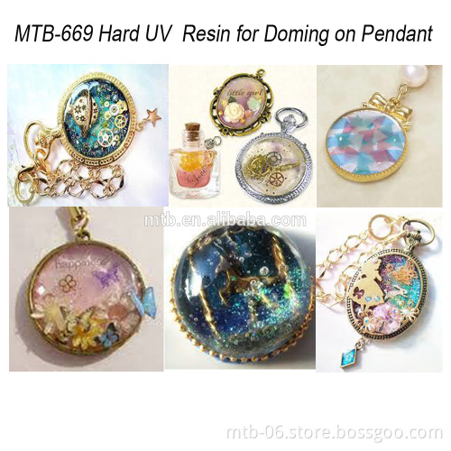 Hard Cured Crystal UV Resin for Doming on Pendent